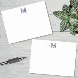 Marinblå Enkel Minimalistisk Namn Monogram Post-it Block
