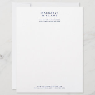 Marinblå Enkel Modern Minimalistisk Elegant Kontor Brevhuvud