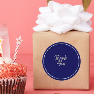 Marinblå Enkel Tack klassisk rund dekal Runt Klistermärke