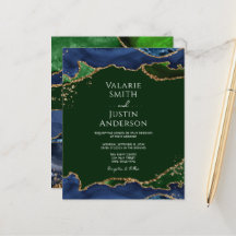 Marinblå & Grön Agat Bröllop