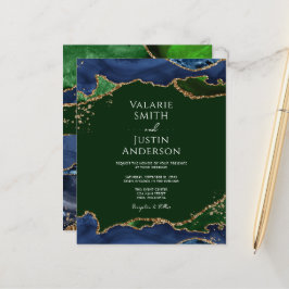Marinblå & Grön Agat Bröllop