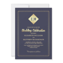 Marinblå | GULD BLOMMÖNSTER BRÖLLOP