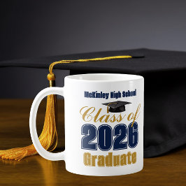 Marinblå Guld Klass 2026 Examen Kaffemugg