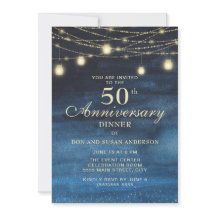 Marinblå Guldglitter 50-års bröllopsdag