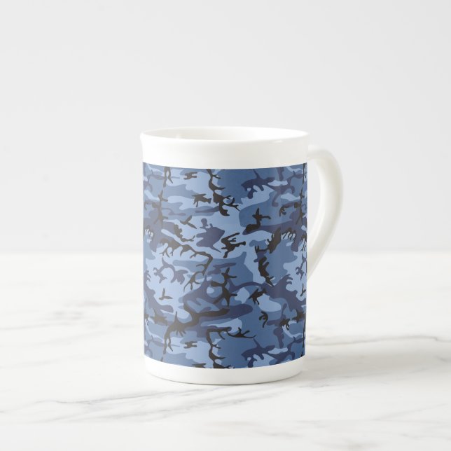 Marinblå kamouflage, militär, armé benporslin mugg (Framsida höger)
