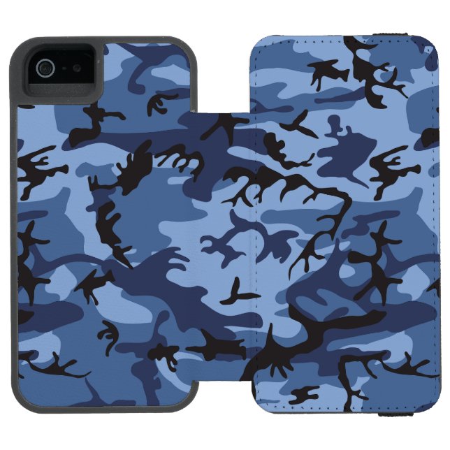 Marinblå kamouflage, militär, armé incipio iPhone wallet skal (Folio Öppen)