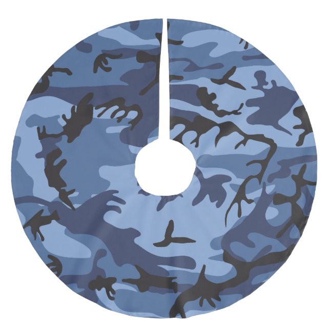Marinblå kamouflage, militär, armé julgransmatta borstad polyester (Framsidan)