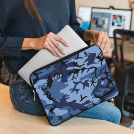 Marinblå kamouflage, militär, armé laptop fodral
