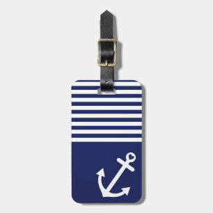 Marinblå kärlek ankrar nautiskt bagagebricka