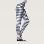 Marinblå klassiker och vitplädmönster leggings<br><div class="desc">Den marinblåa klassikern och vitplädmönster göras av marinen, vit och ljust - blått kvadrerar med tunn linjer av vit som delar färgaden, kvadrerar. Klicka "de Rocklawn konsterna" anknyter nedanfört att se den marinblåa designen och vitplädmönster på andra objekt. Skapade Digital avbildar. Ta copyrightt på ©Claire E. Skinner. All reserverad rättigheter....</div>