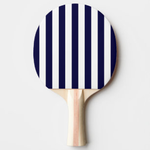 Marinblå klassiker och vitrandmönster pingisracket