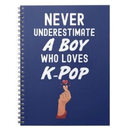 Marinblå Kpop-presenter till pojkar för barn finge Anteckningsbok