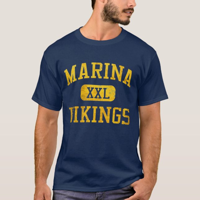 Marinblå MarinaVikings idrotts- T-tröja - Tee (Framsida)
