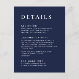 Marinblå Modern Minimalistisk Elegant Tilläggskort