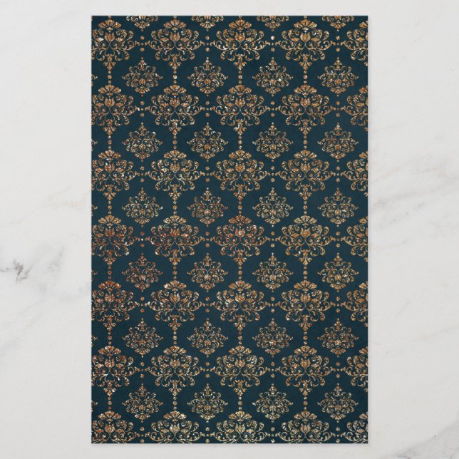 Marinblå och falskt glitter guld (Framsida)