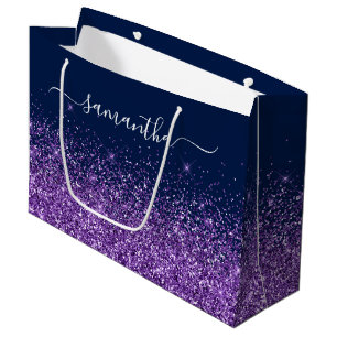 Marinblå och kunglig lila glitter Elegant namn
