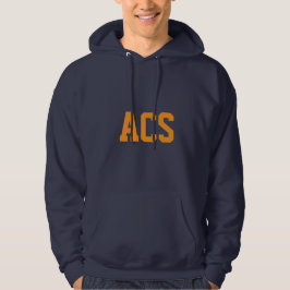 Marinblå och orange skolfärger med bokstäver hoodie