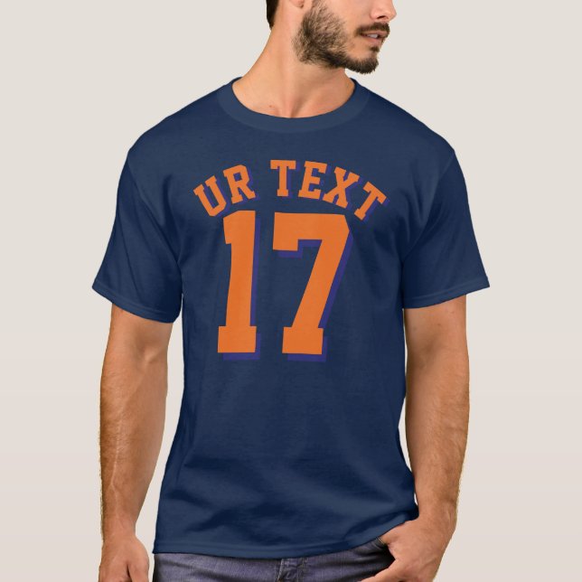 Marinblå & orange sportJersey för vuxen | design T Shirt (Framsida)