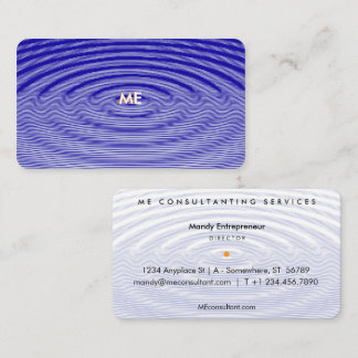 Marinblå på blå minimalistisk Ripple vågeffekt Visitkort