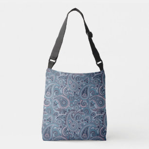 Marinblå Paisley Crossbody handväska Axelväska