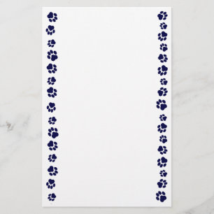 Marinblå Pawprint brevpapper
