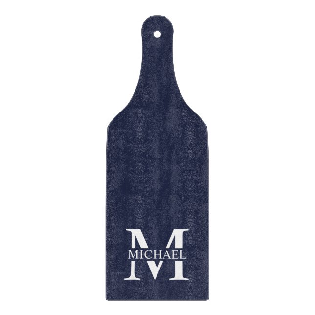 Marinblå Personlig Monogram och Namn (Framsidan)