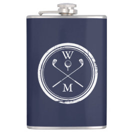 Marinblå Personliga Monogram Initialer Golf Fickplunta