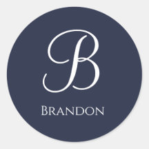 Marinblå Personligt Namn och Monogram