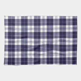 Marinblå pläd kökshandduk