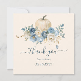 Marinblå Pumpa Förälskad Bröllopsdusch Tack Kort