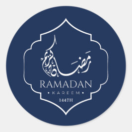 Marinblå Ramadan Kareem Personlig Islamsk Runt Klistermärke