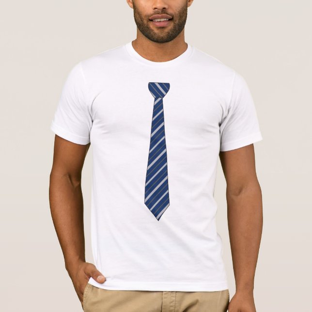 Marinblå randTie Tee Shirt (Framsida)