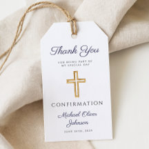 Marinblå Religiöst Kors Pojke Konfirmation