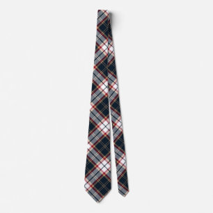 Marinblå röd snygg tartan kartrull argyle mönster slips