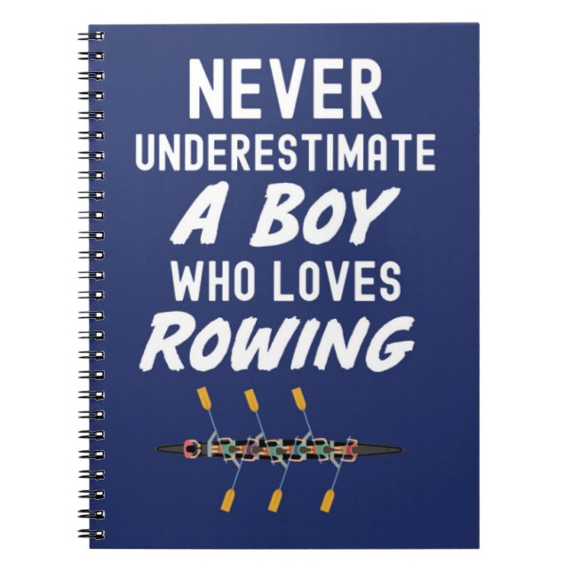 Marinblå roddpresenter för pojkar anteckningsbok (Framsidan)