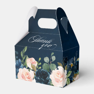 Marinblå rosafärgade rosor Boho bröllop Presentaskar