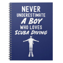 Marinblå Scuba-dykning Presenter För Pojke Dykare 