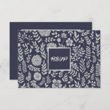 Marinblå | SILVER BLOMMIGT BRÖLLOP