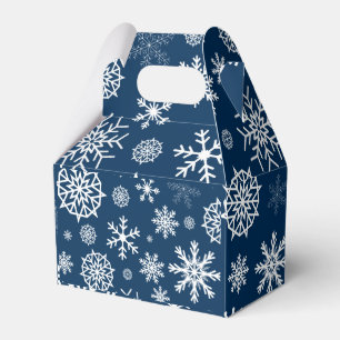 Marinblå Snowflakejulhelgdagar Presentaskar