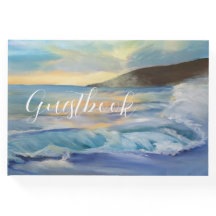 Marinblå strand solnedgång