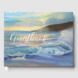 Marinblå strand solnedgång gästböcker
