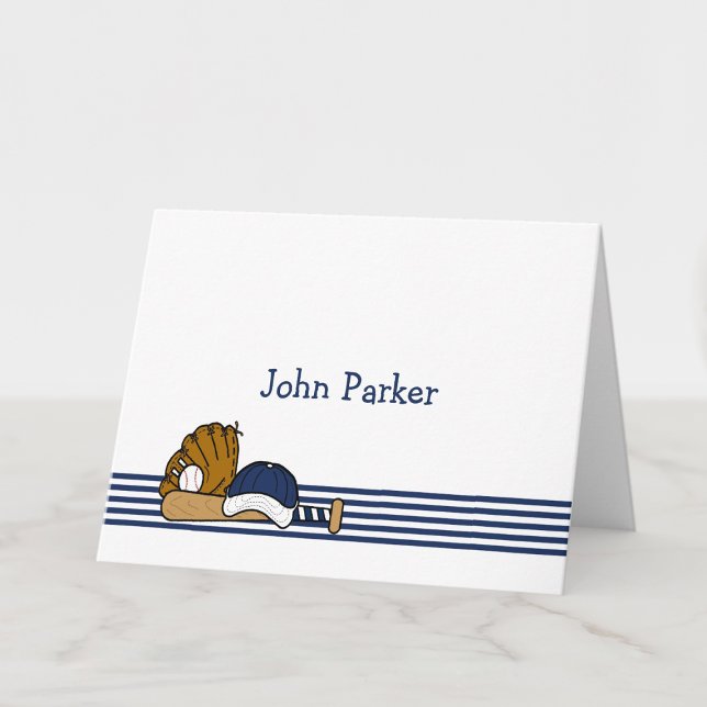 Marinblå tackkort för vitbaseballanpassningsbar anteckningskort (Skapare uppladdad)