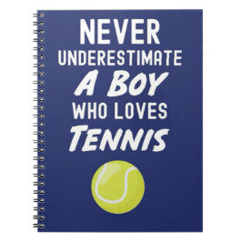 Marinblå Tennispresenter För Pojkar Barn Spelare Ä Anteckningsbok