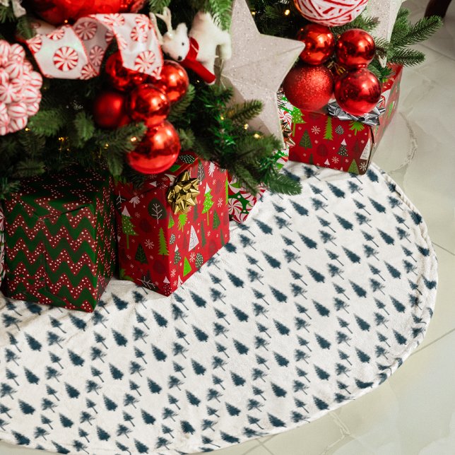 Marinblå vinterträd julgransmatta borstad polyester (Skapare uppladdad)