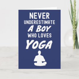 Marinblå yogakort för pojkar kort