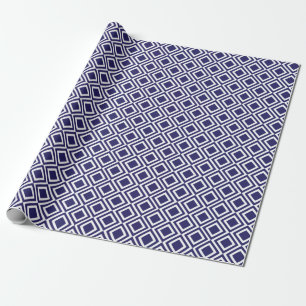 Marinblåa moderna geometriska diamanter presentpapper