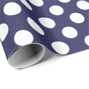 Marinblåa och vitpolka dots presentpapper
