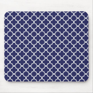 Marinblåa Quatrefoil Mousepad Musmatta