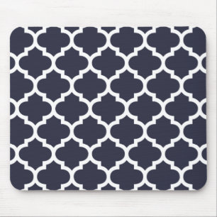 Marinblåa Quatrefoil Musmatta