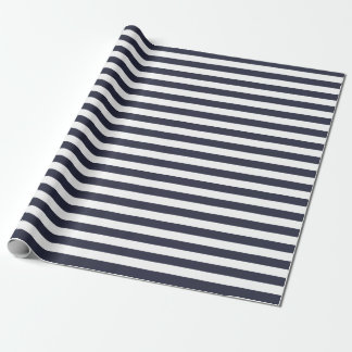 Marinblåa randar som slår in papper presentpapper